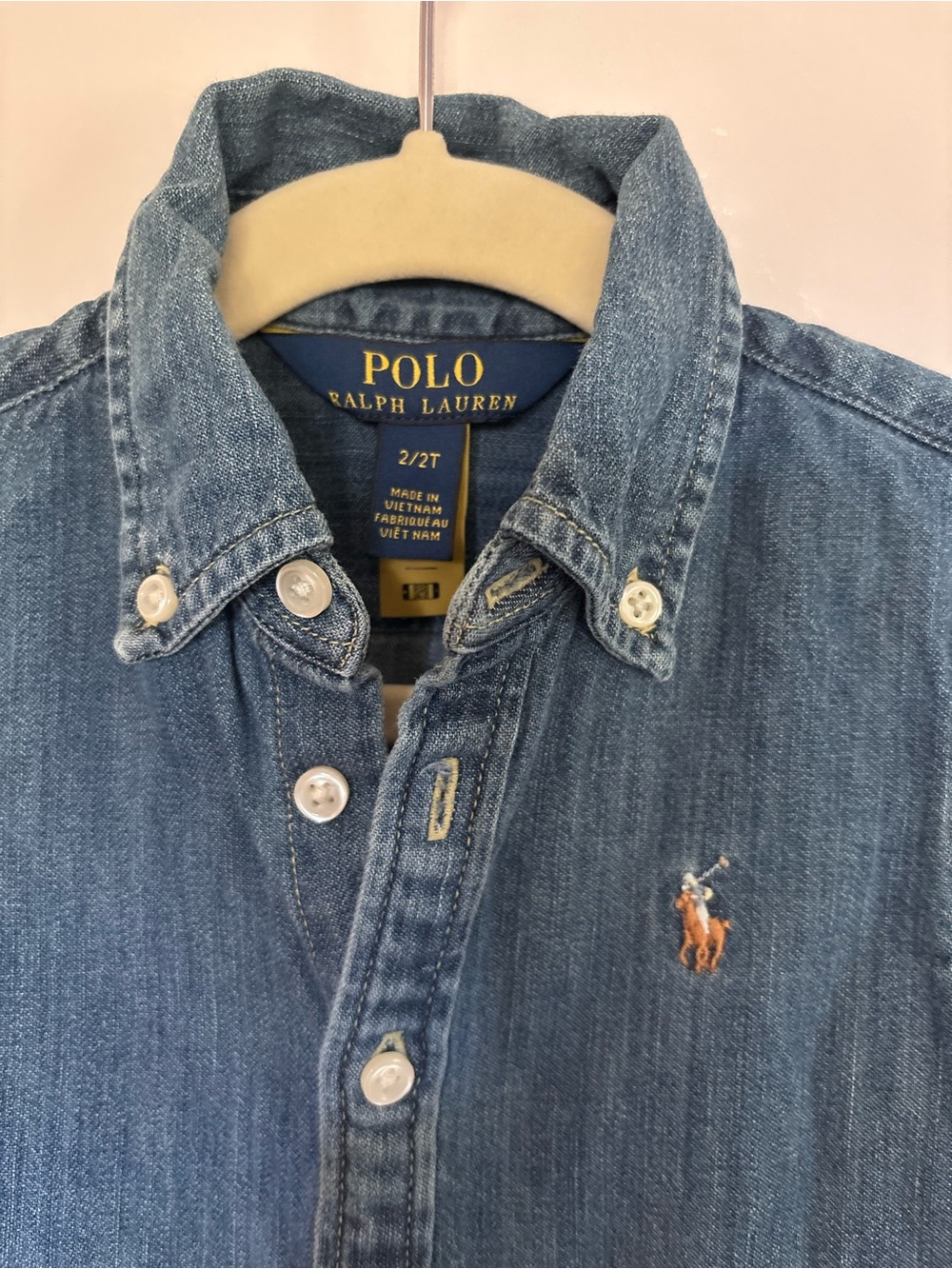 Polo Ralph Lauren Toddler Girls Denim Shirt Dress Size 2T - Picture 2 of 3
